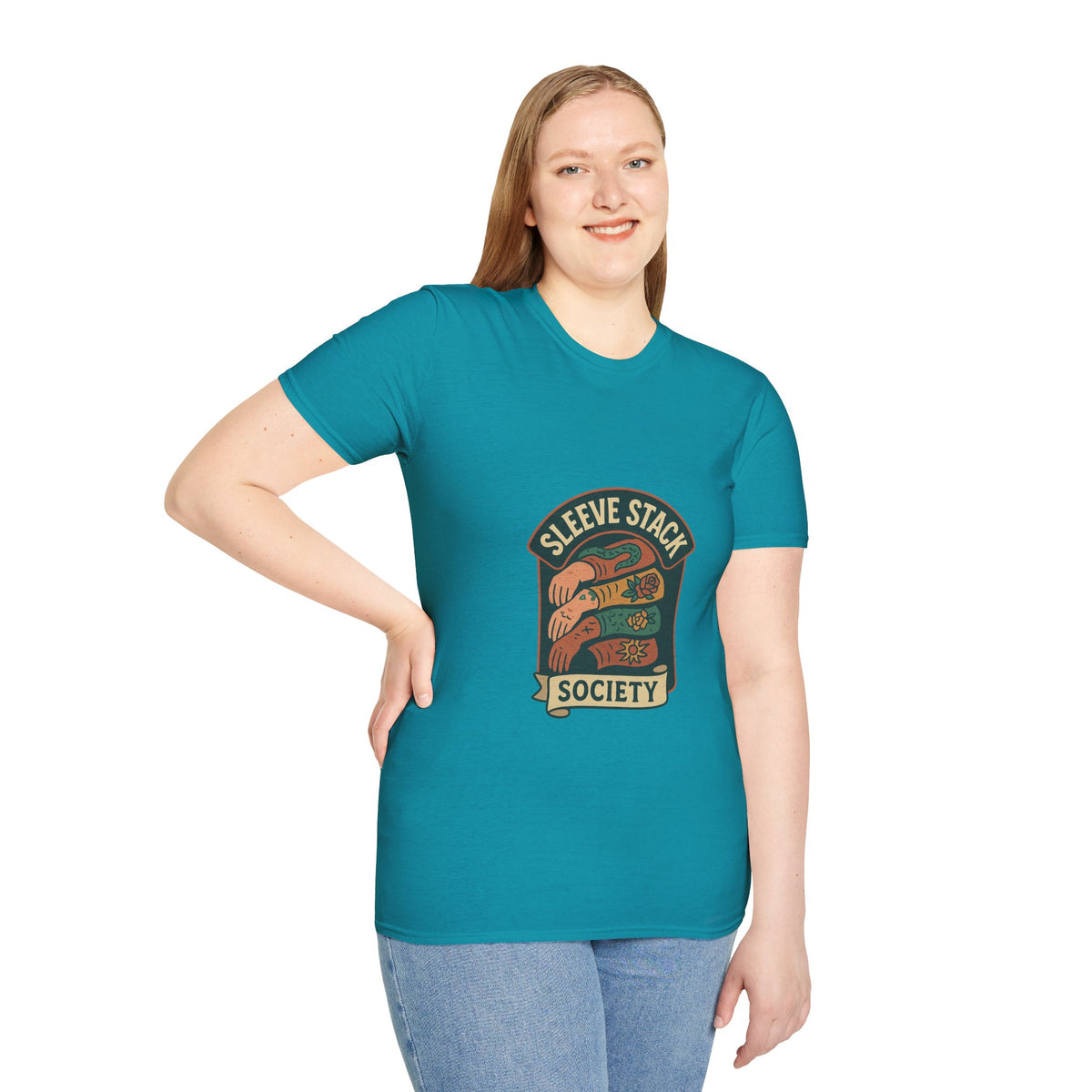 Sleeve Stack Society T-Shirt — Vintage Tattoo Sleeve Graphic Tee - Trending Now - October 2026