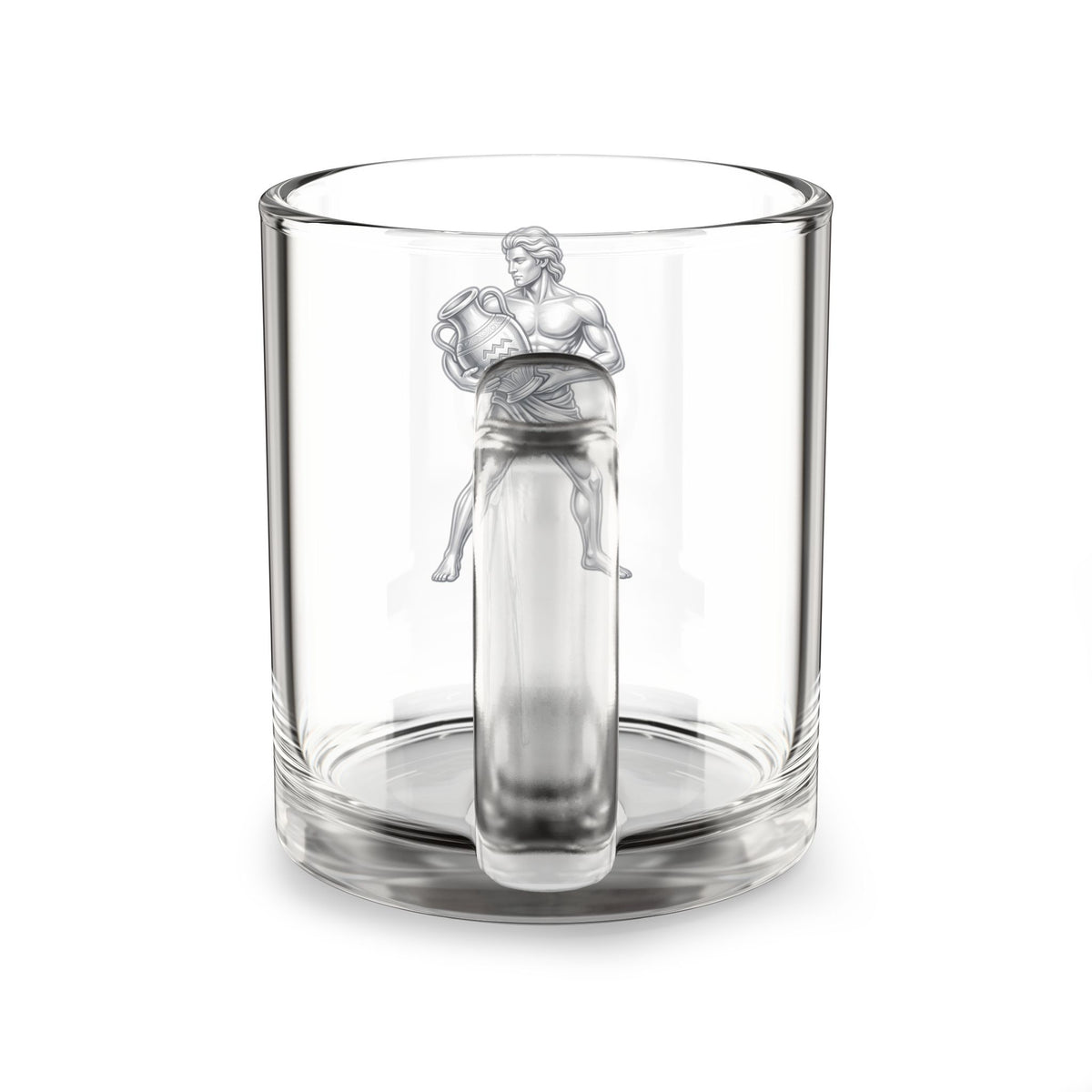 Aquarius Zodiac Glass Mug — 10oz Horoscope Coffee Cup with Water-Bearer Design