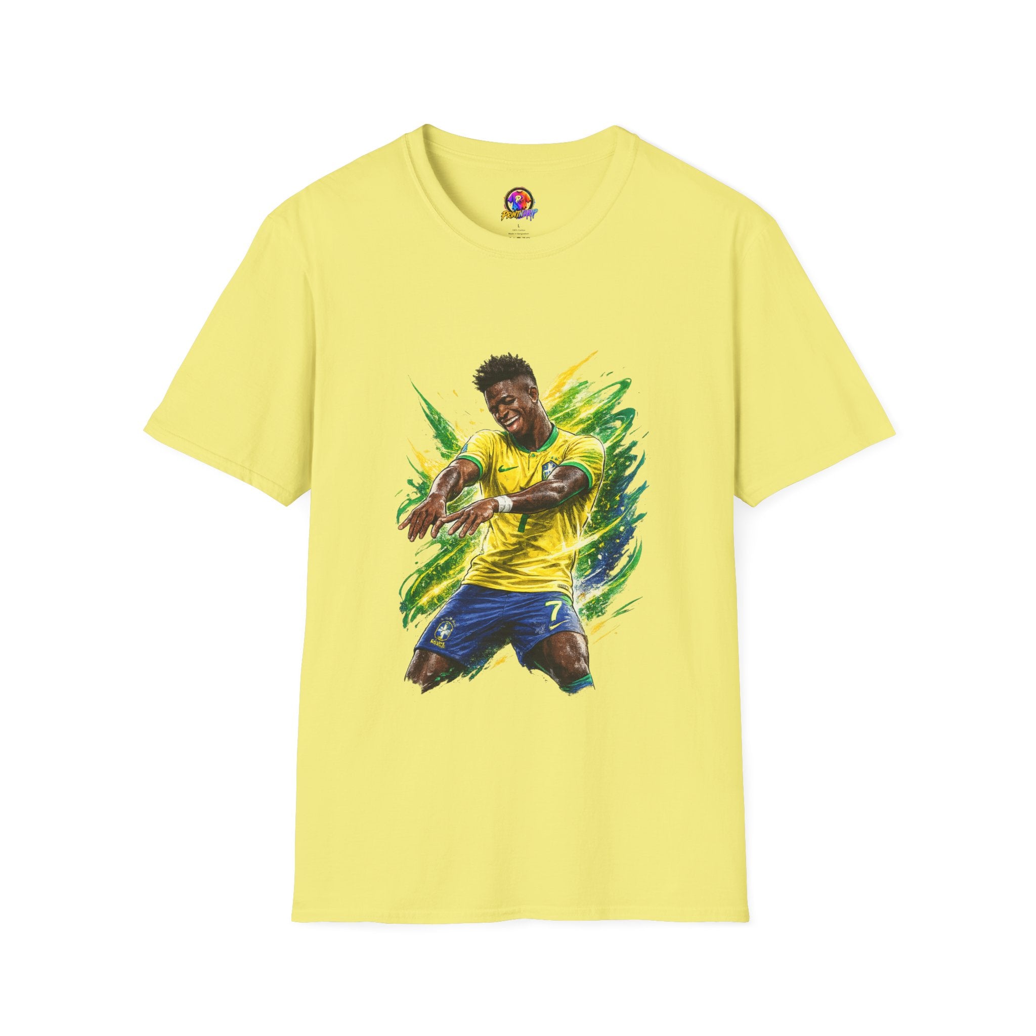 Brazil  Soccer Celebration T-Shirt — Brazilian Football Player Artwork