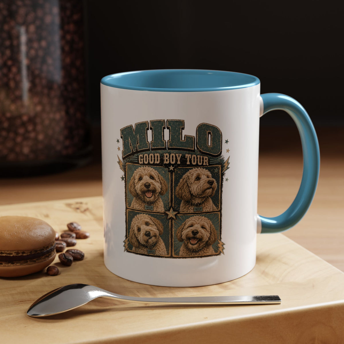 Milo Bailey Dog Dad Mom Milo 'Good Boy Tour' Accent Coffee Mug – Personalized Dog Photo Tribute