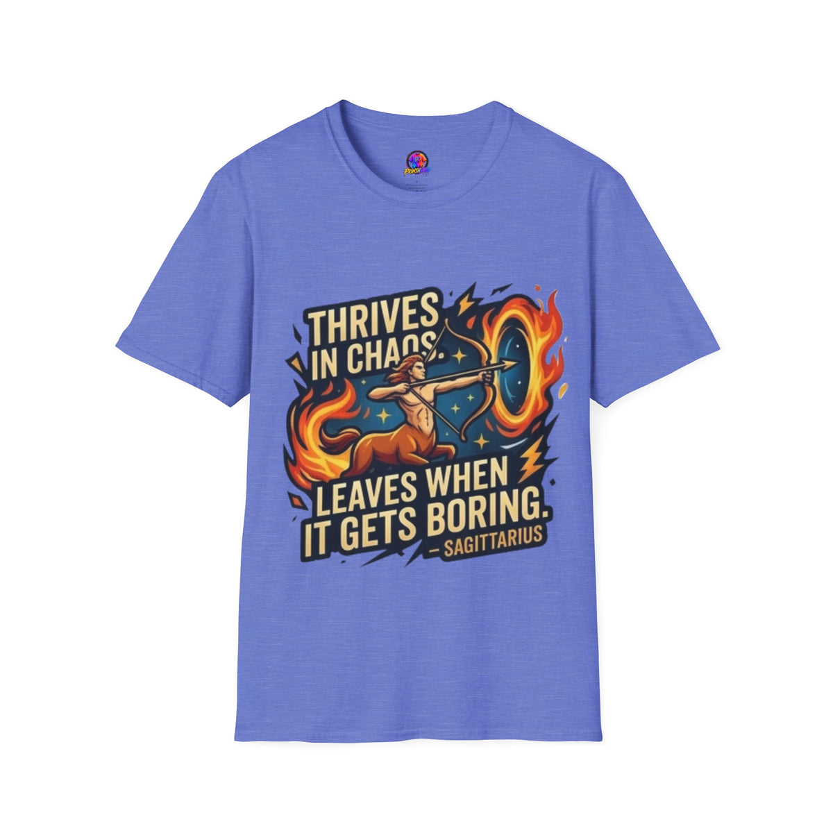 Sagittarius Archer T‑Shirt — "Thrives in Chaos" Zodiac Fire Sign Tee