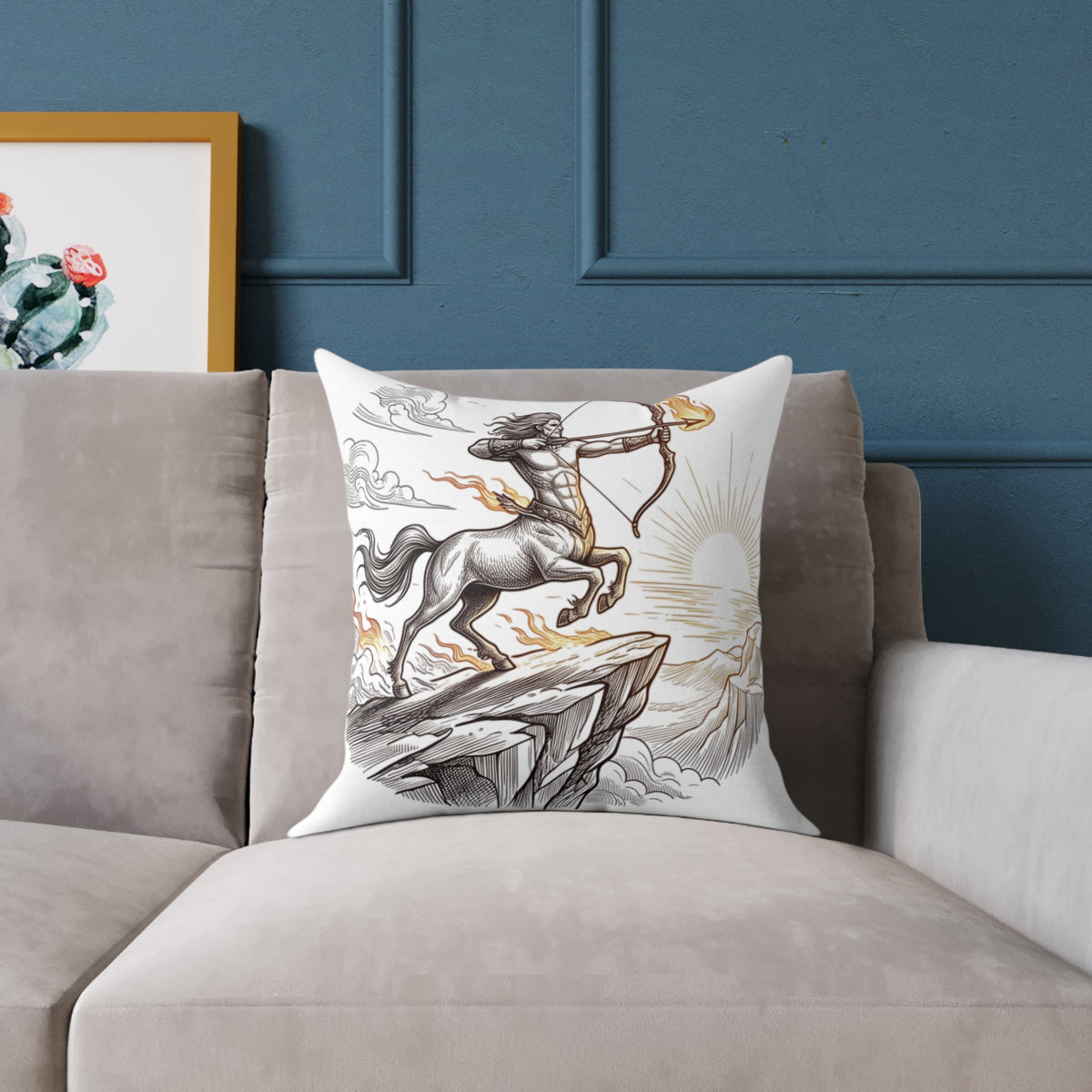 Astrological Sagittarius Zodiac Square Poly Canvas Pillow
