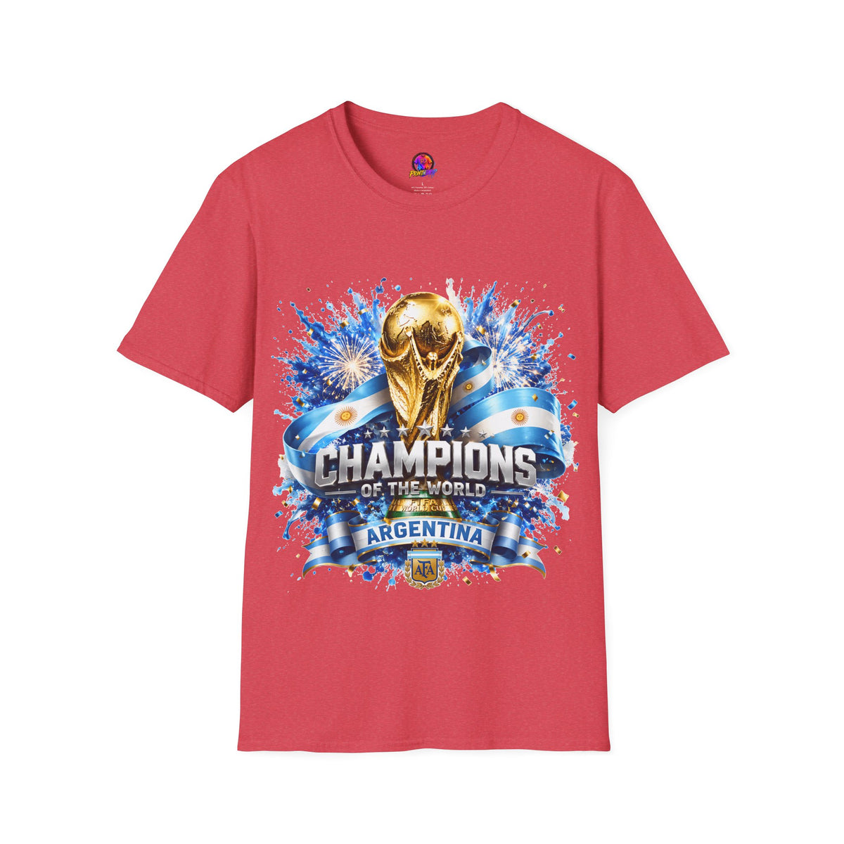 Argentina World Cup Champions T-Shirt — Gold Trophy Celebration Tee