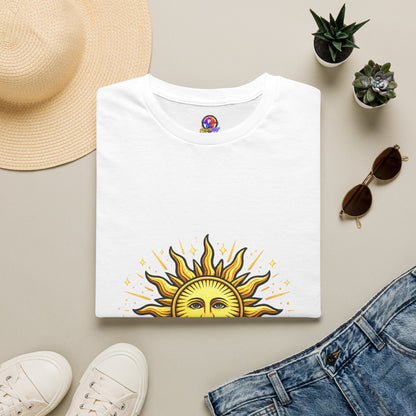 Argentina Sun Face Soccer T-Shirt — Retro Celestial Football Tee