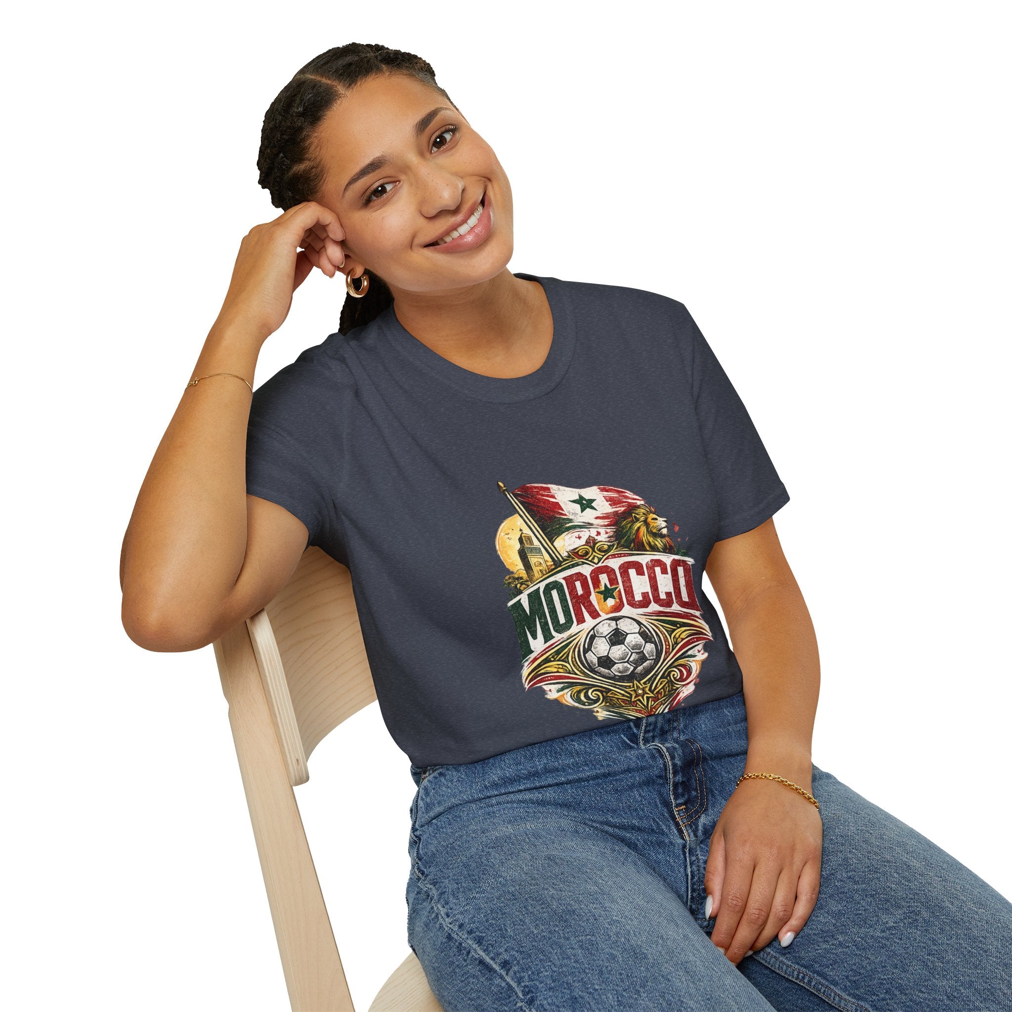 Morocco Soccer T-Shirt — Vintage Flag & Lion Football Tee