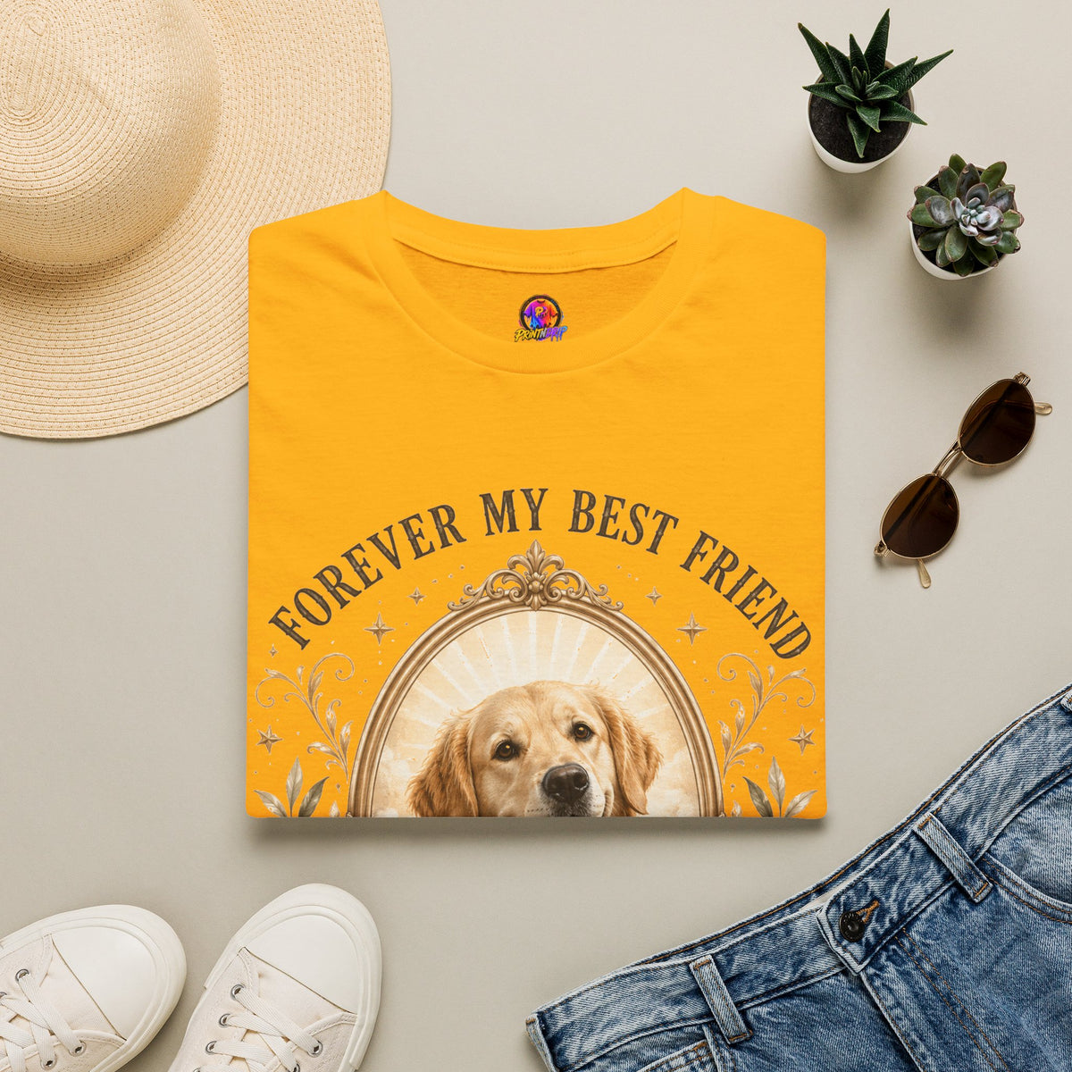 Dog Memorial T-Shirt — "Forever My Best Friend" Personalized Pet Tribute