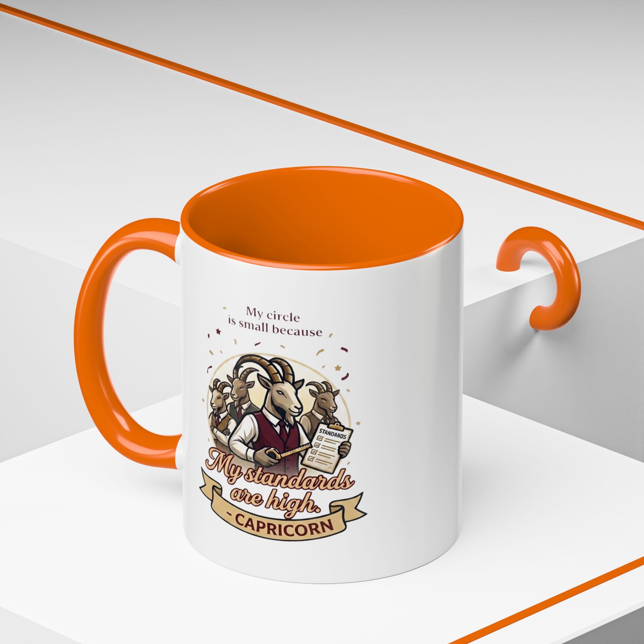 Capricorn Coffee Mug — "My Standards Are High" Zodiac Accent Mug (11/15oz)