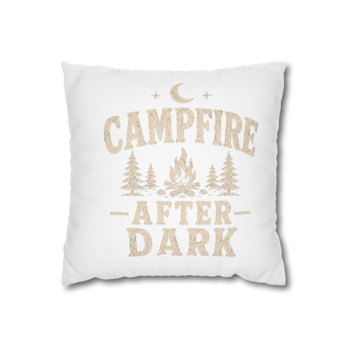 Campfire After Dark Decorative Pillowcase  Milo Bailey Dog Dad Mom— Rustic Camping Throw Pillow Cover