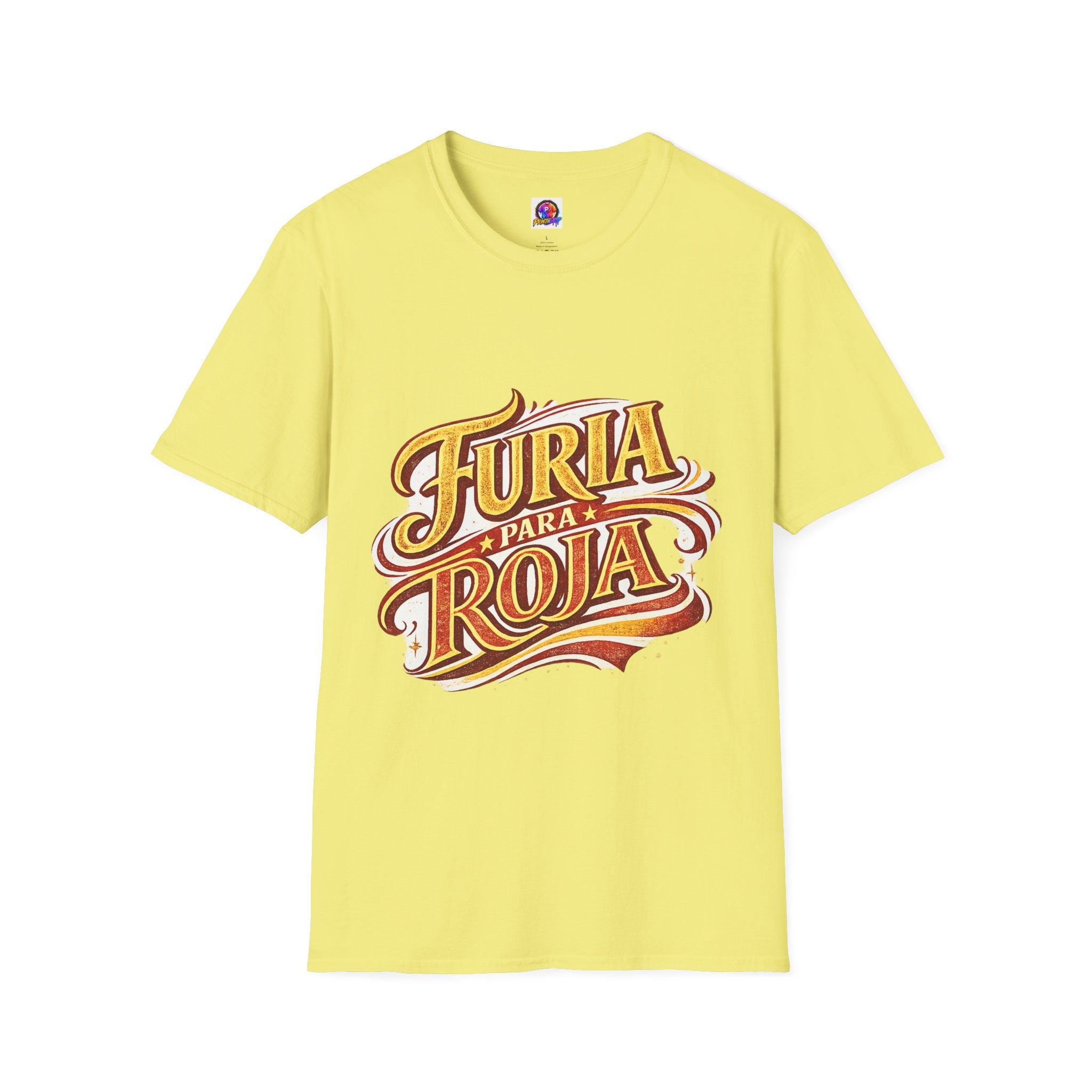 Spain Furia Para Roja Graphic T-Shirt — Bold Spanish Script Tee for Fans & Celebrations
