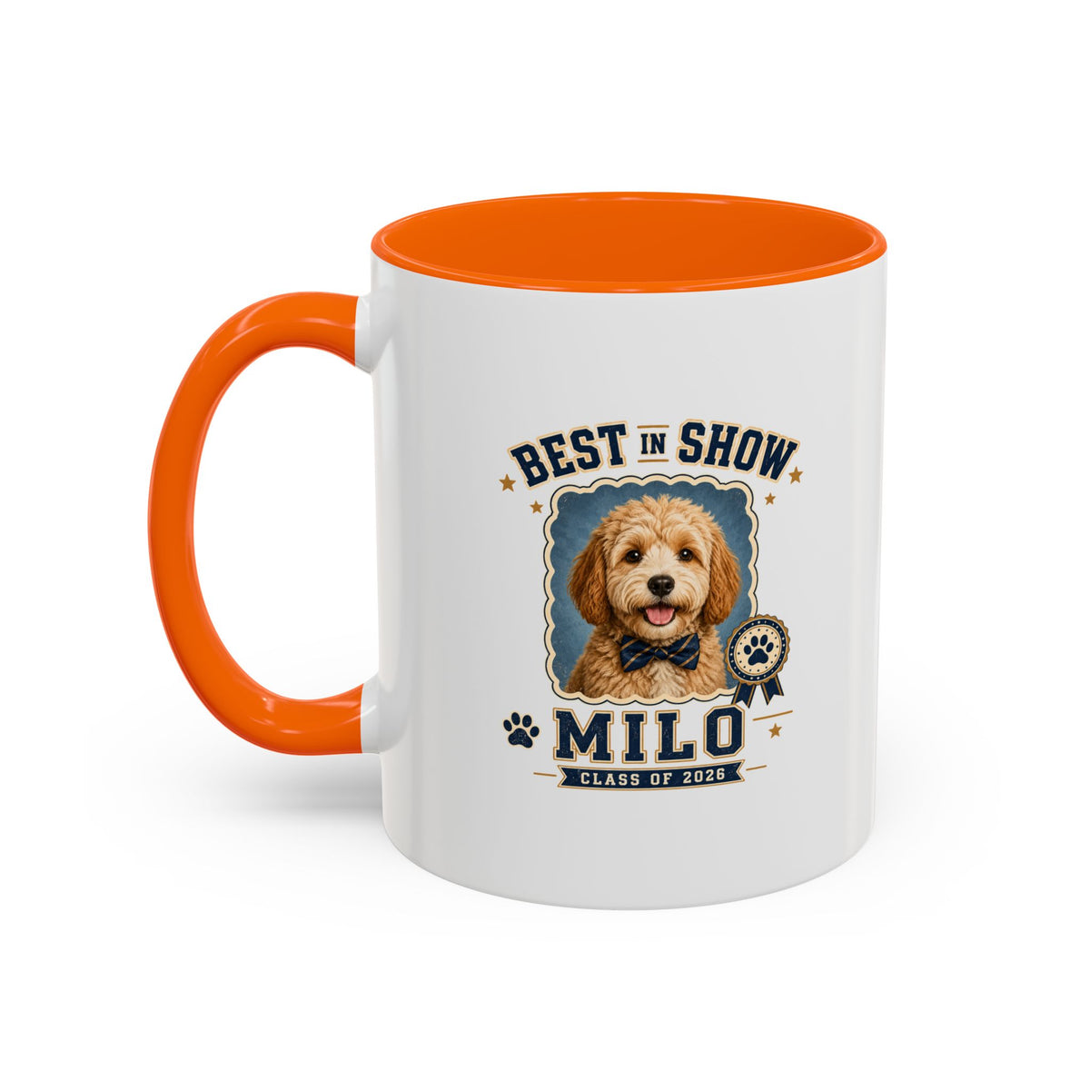 Milo Bailey Dog Dad Mom Best in Show Milo Personalized Dog Coffee Mug — Custom Pet Name Accent Mug