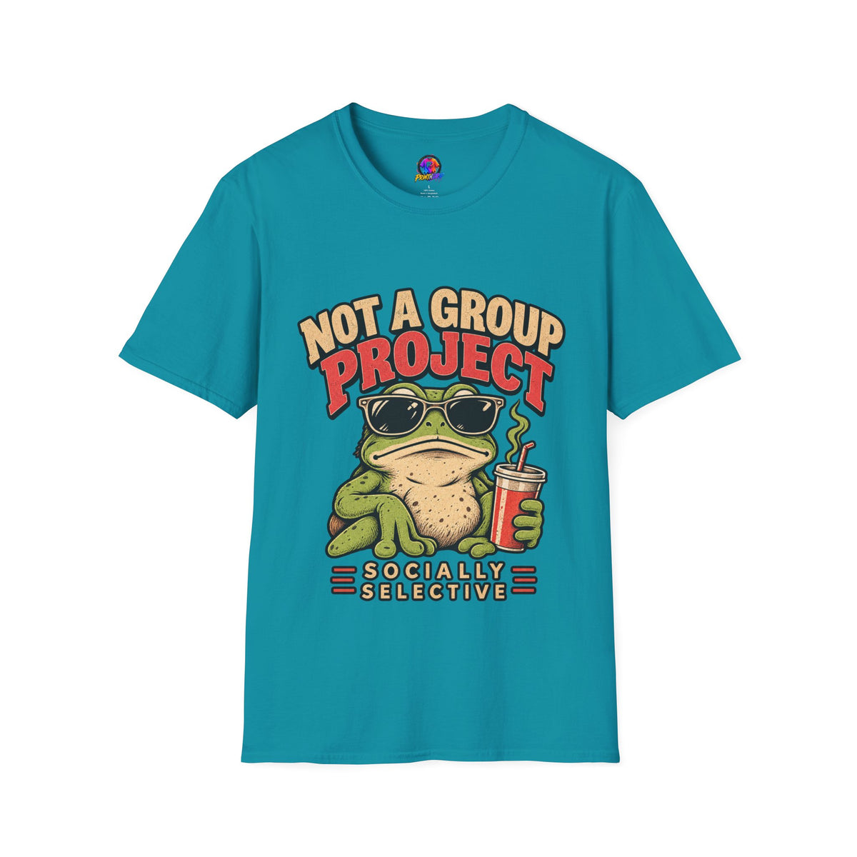 Not a Group Project Frog T-Shirt — "Socially Selective" Funny Introvert Tee