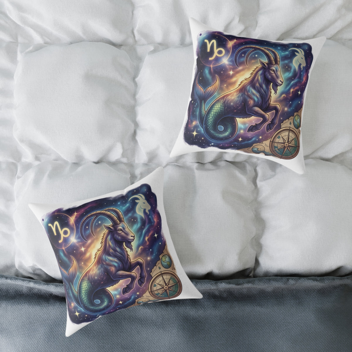 Capricorn Zodiac Pillow – Mystical Sea-Goat Constellation Decorative Throw Pillow
