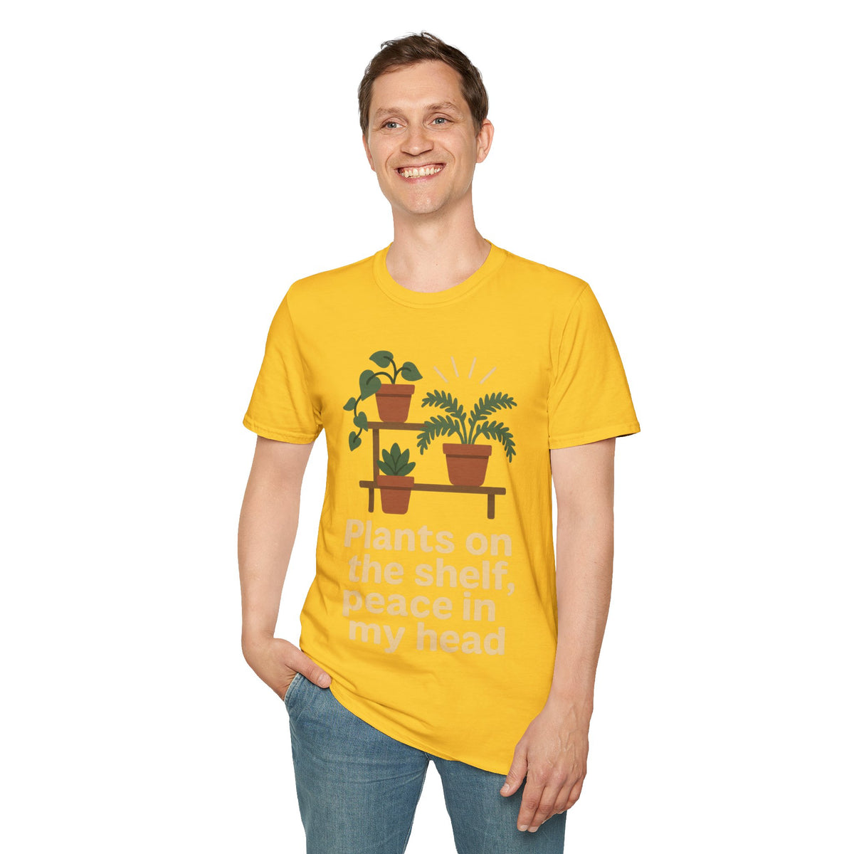 Plant Lover T‑Shirt — “Plants on the shelf, peace in my head” Graphic Tee - Trending Now - September 2026