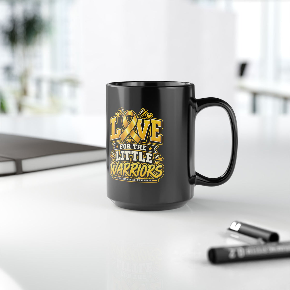 Love for the Little Warriors Black Childhood  Cancer Awareness Mug (11oz & 15oz)