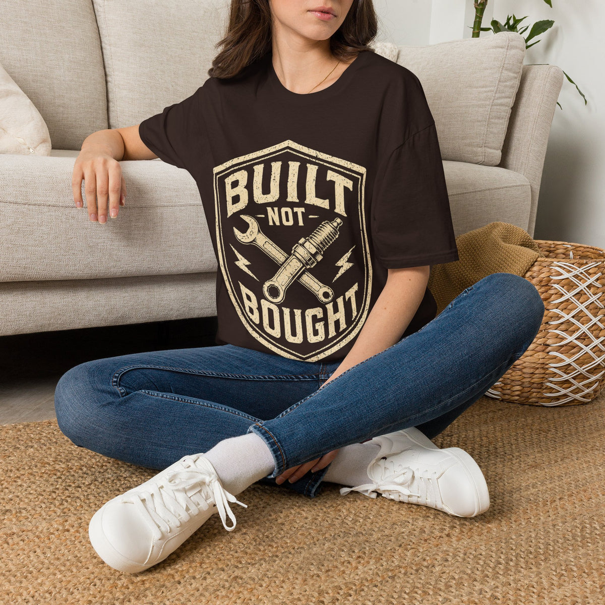 Built Not Bought T-Shirt — Vintage Mechanic Auto Repair Tee