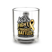 Glass Mug — "Kids Fight the Toughest Battles" Childhood Cancer Awareness 10oz