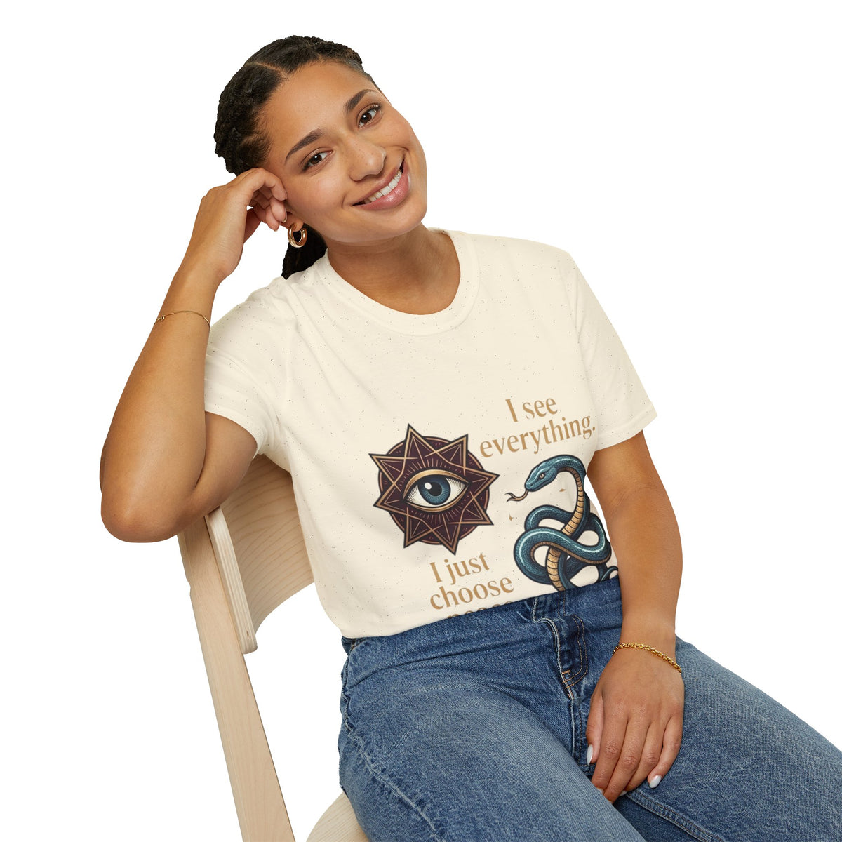 Scorpio “I See Everything” Zodiac T‑Shirt — Astrological Snake & All‑Seeing Eye Design