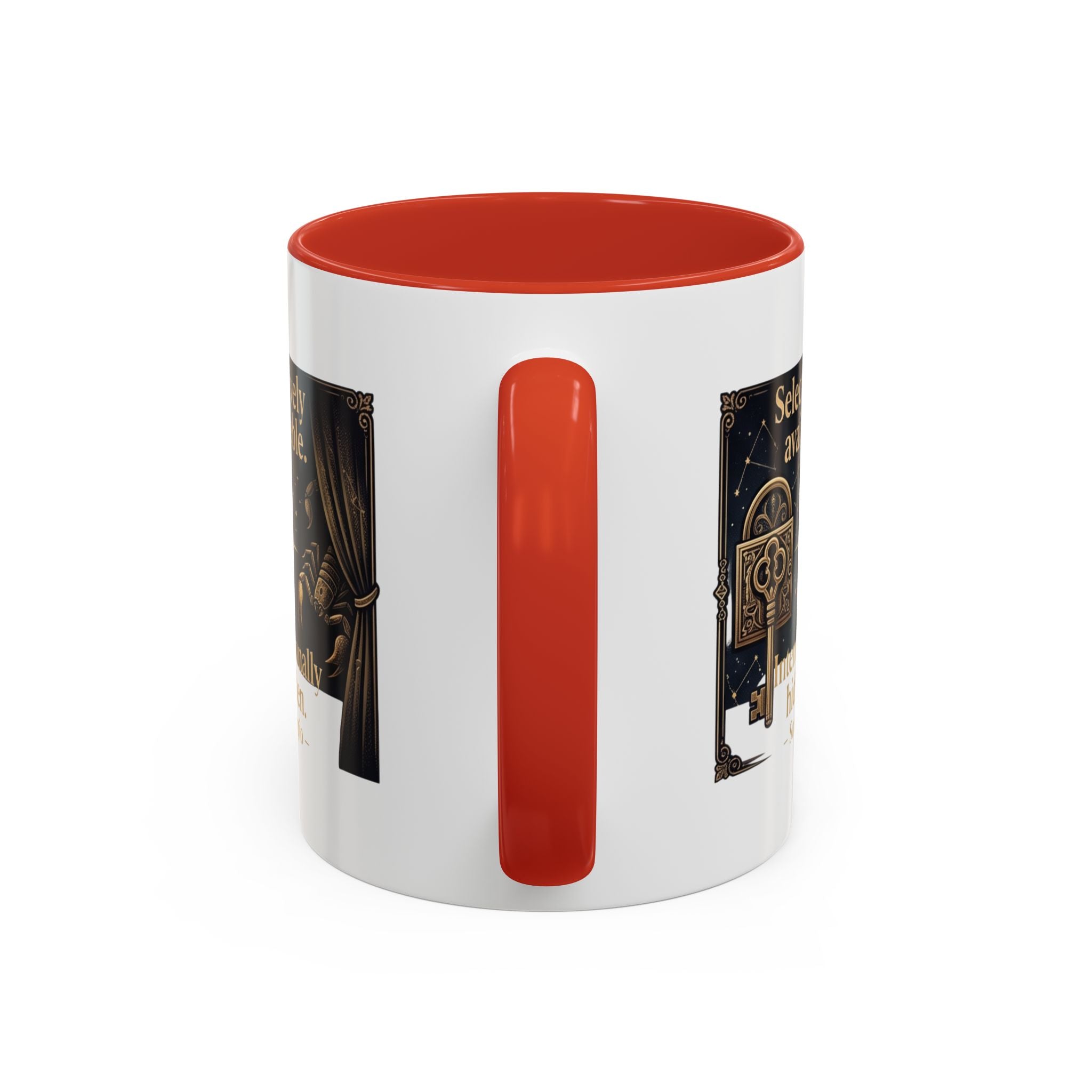 Scorpio Accent Coffee Mug — "Selectively Available, Intentionally Hidden" Zodiac Gift