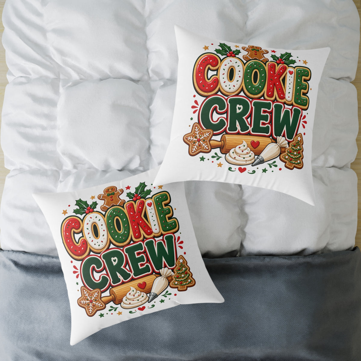 Christmas Cookie Crew Holiday Pillow — Festive Christmas Baking Decor