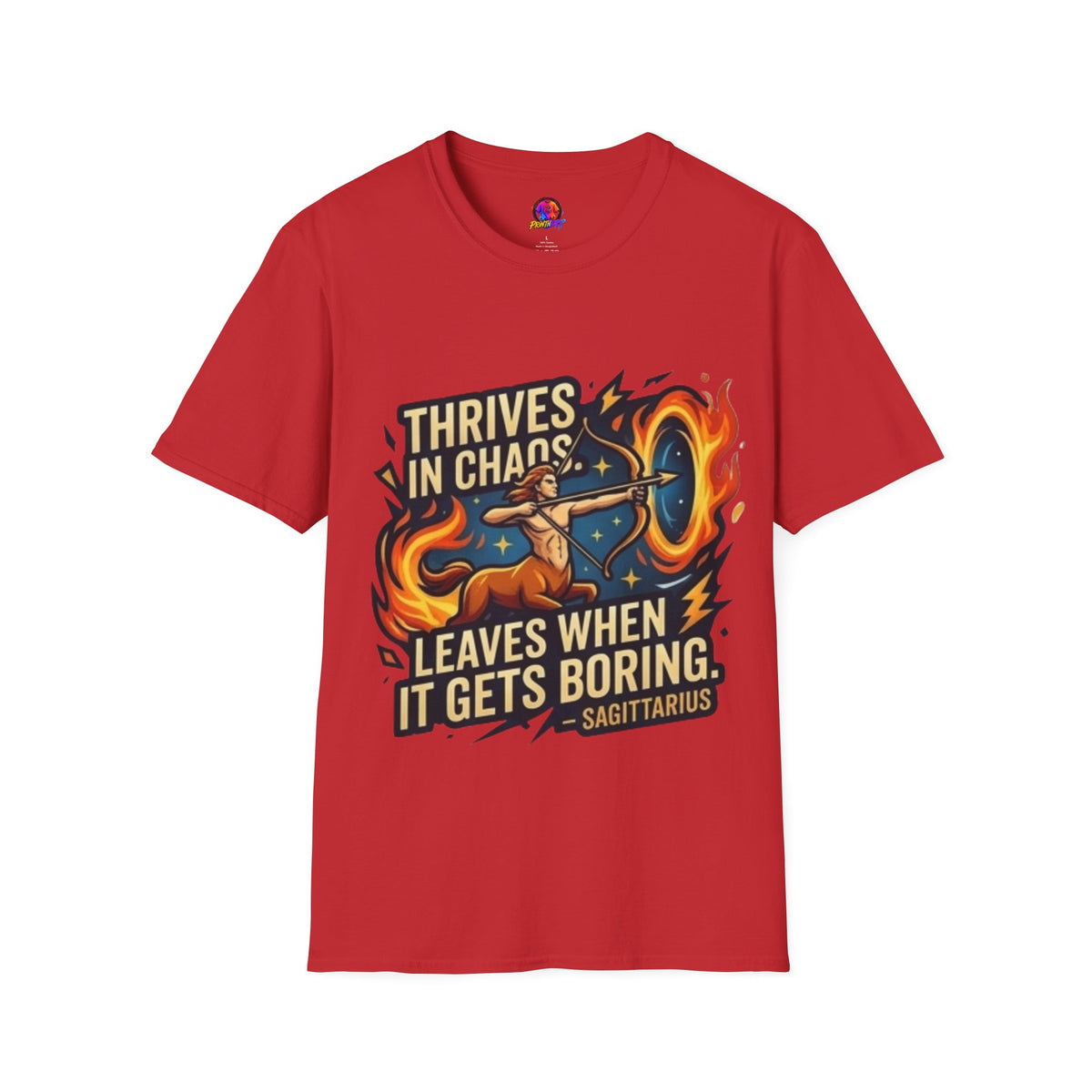Sagittarius Archer T‑Shirt — "Thrives in Chaos" Zodiac Fire Sign Tee