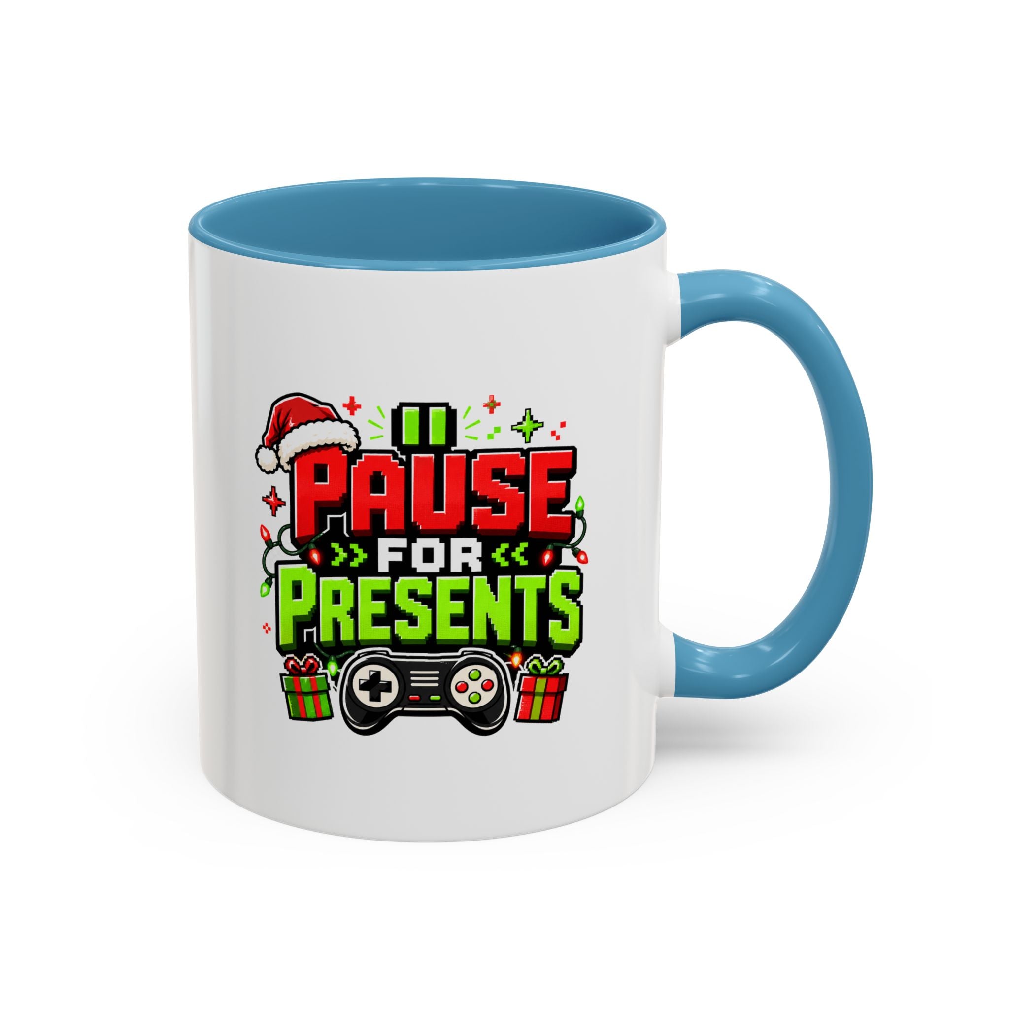 Modern Day Christmas Pause for Presents Christmas Gamer Coffee Mug