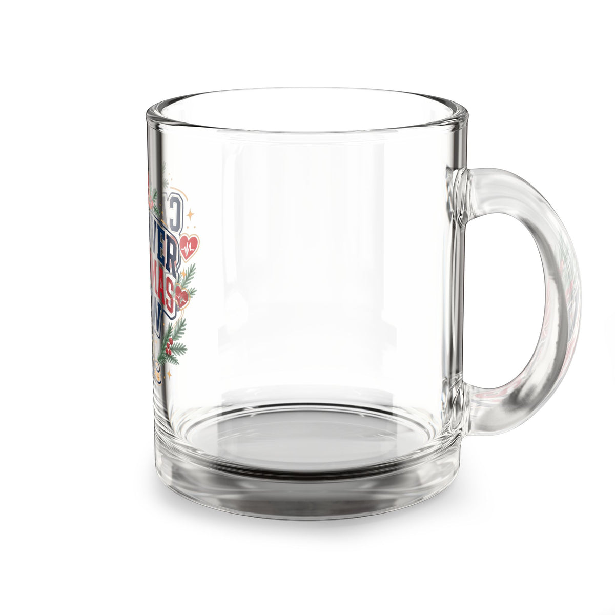 Modern Day Christmas Glass Mug  10oz Caregiver Christmas Crew Glass Mug — 10oz Holiday Nurse & Healthcare Gift