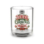 Christmas Glass Mug 10 oz Believe in Christmas Magic Glass Mug — 10oz Holiday Coffee & Tea Cup