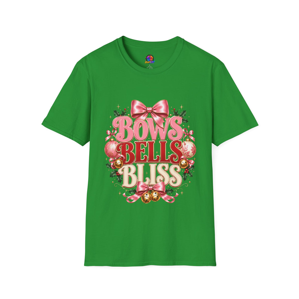 T-Shirt — Bows Bells Bliss Christmas Graphic Tee