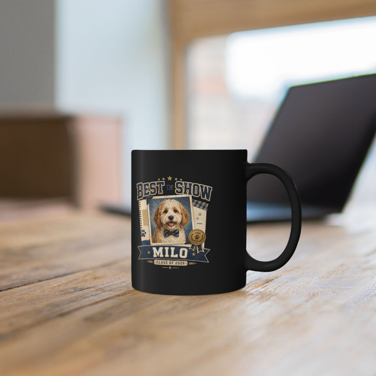 Milo Bailey Dog Dad Mom Best in Show Personalized Dog Photo Mug — "Milo" Custom Pet Gift