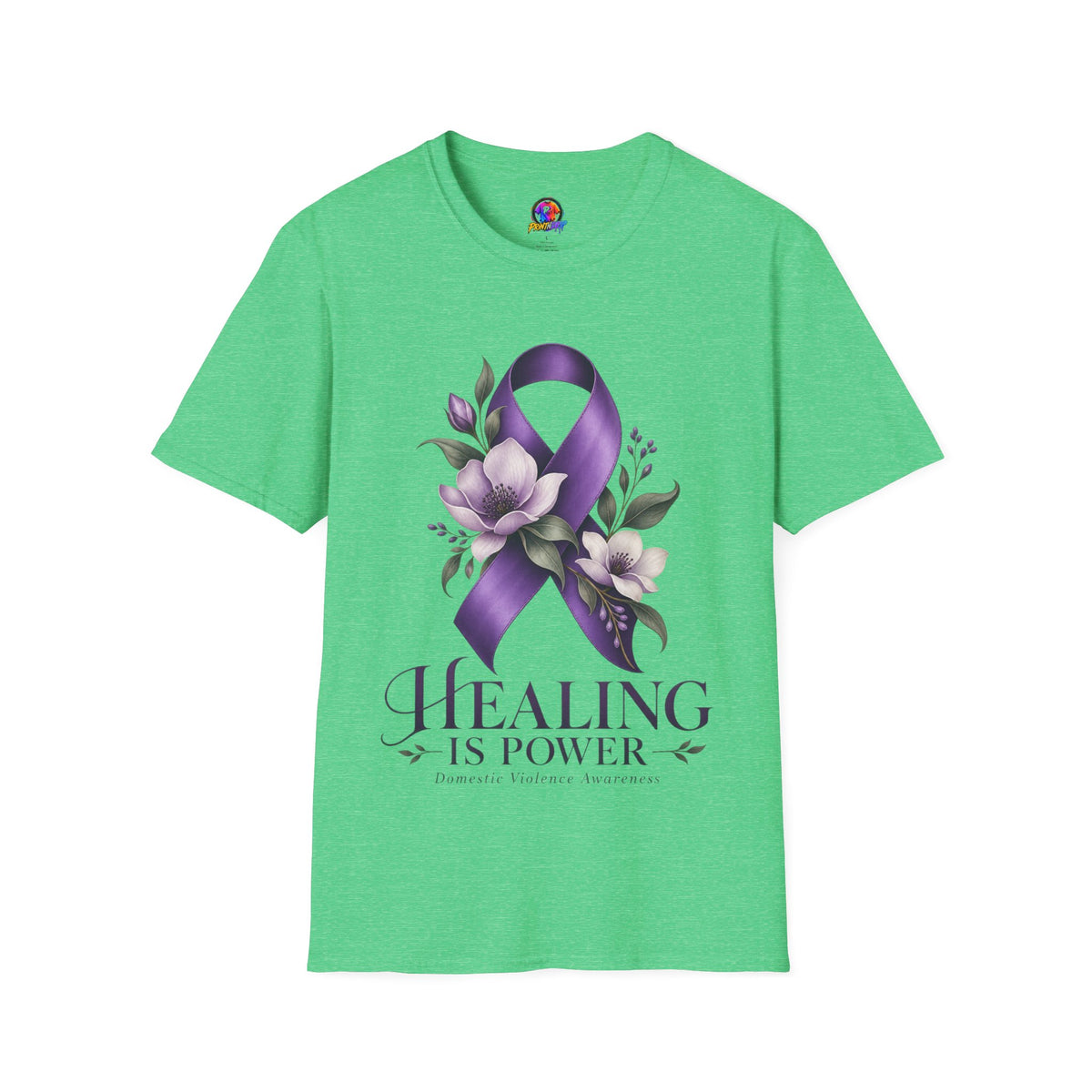 Healing Is Power Purple Ribbon Awareness Domestic Violence  T-Shirt