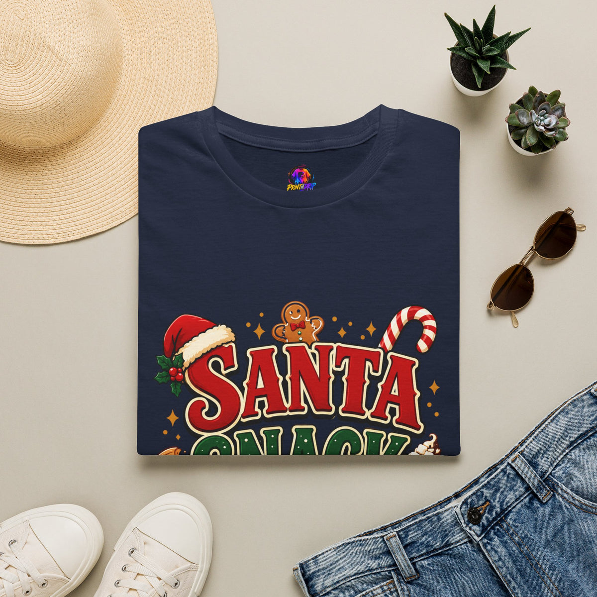 Santa Snack Crew T-Shirt — Christmas Cookie Holiday Tee