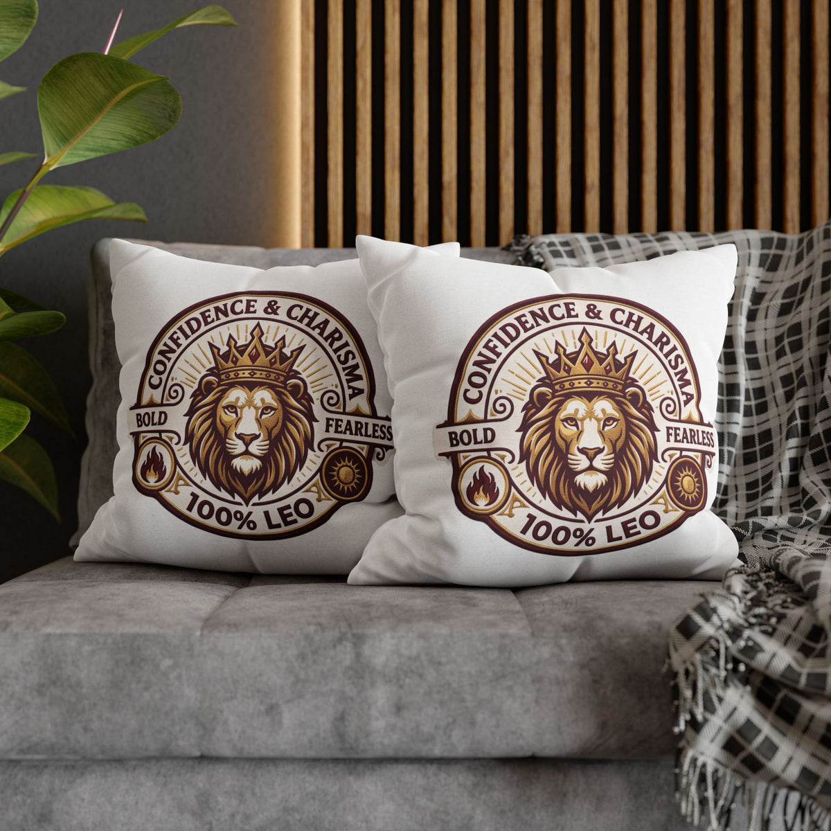 Leo Zodiac Confidence And Charisma Spun Polyester Square Pillowcase