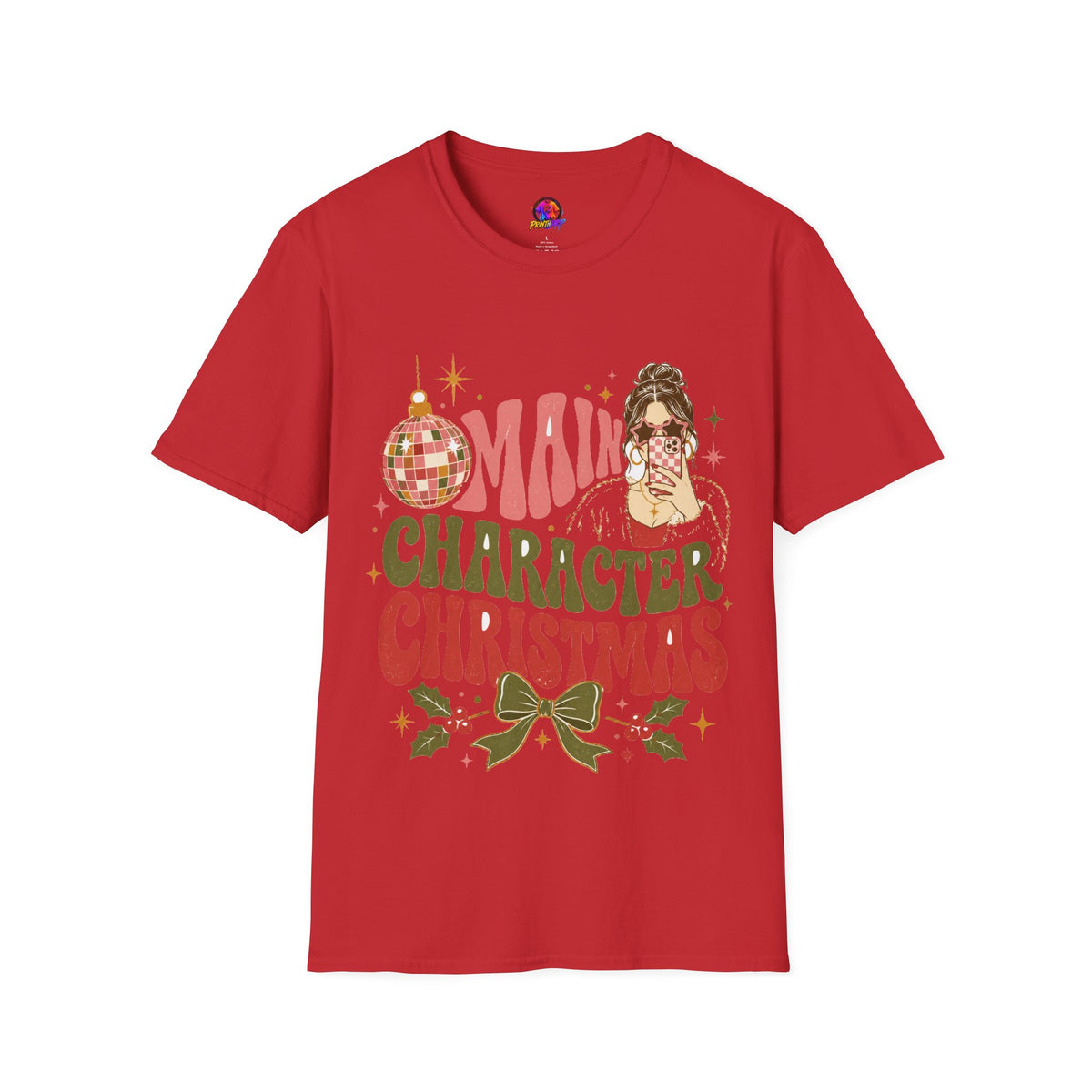Christmas T-Shirt — "Main Character Christmas" Graphic Tee (Holiday Mom Aesthetic)