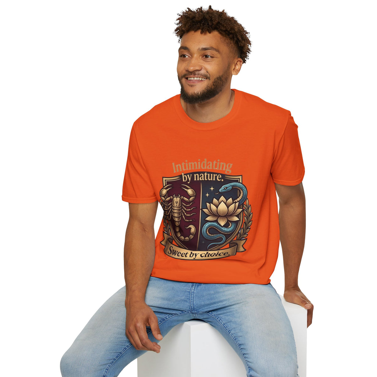 Intimidating by Nature T-Shirt — Scorpion & Snake Badge Design