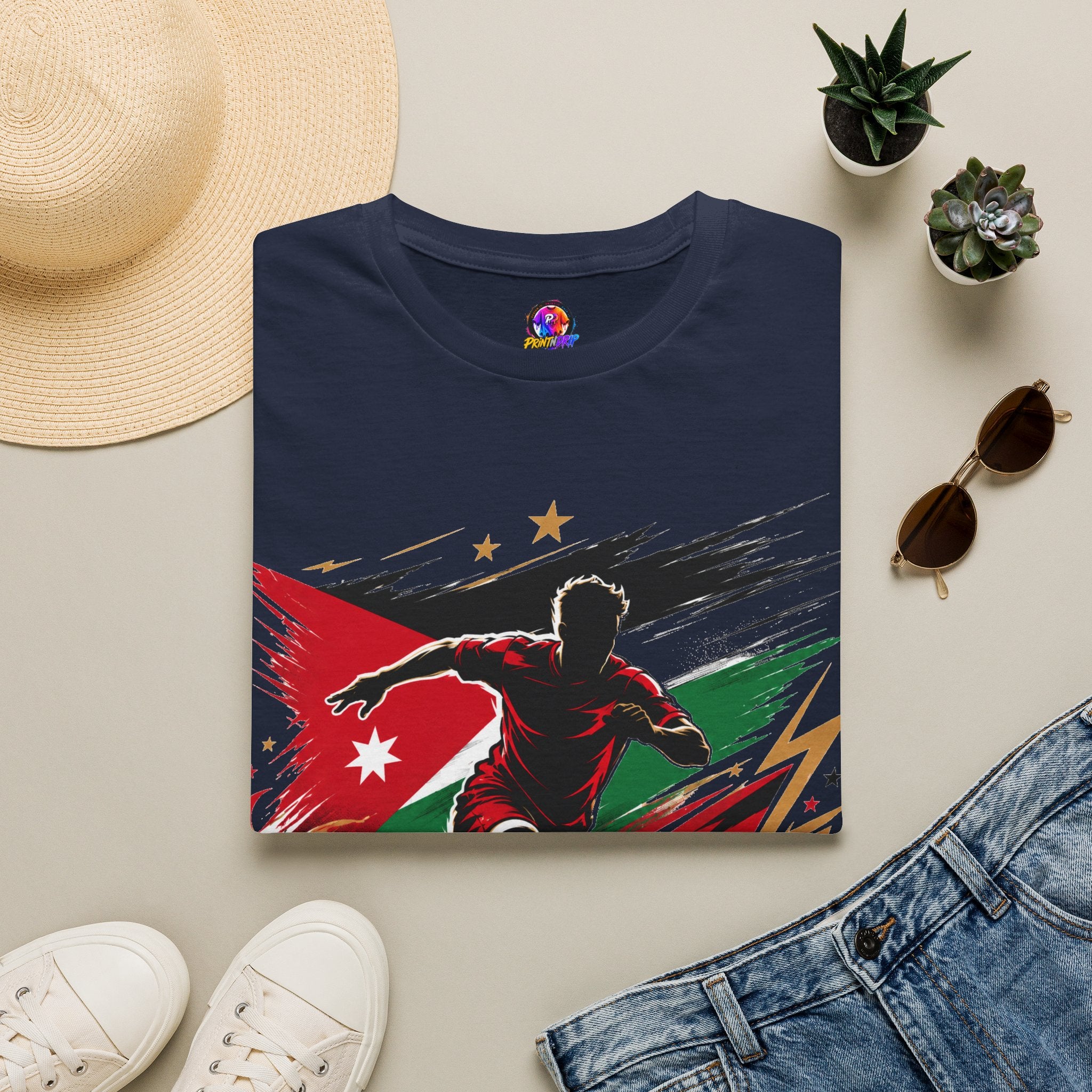 Jordan Soccer T‑Shirt — Desert Courage Flag Design