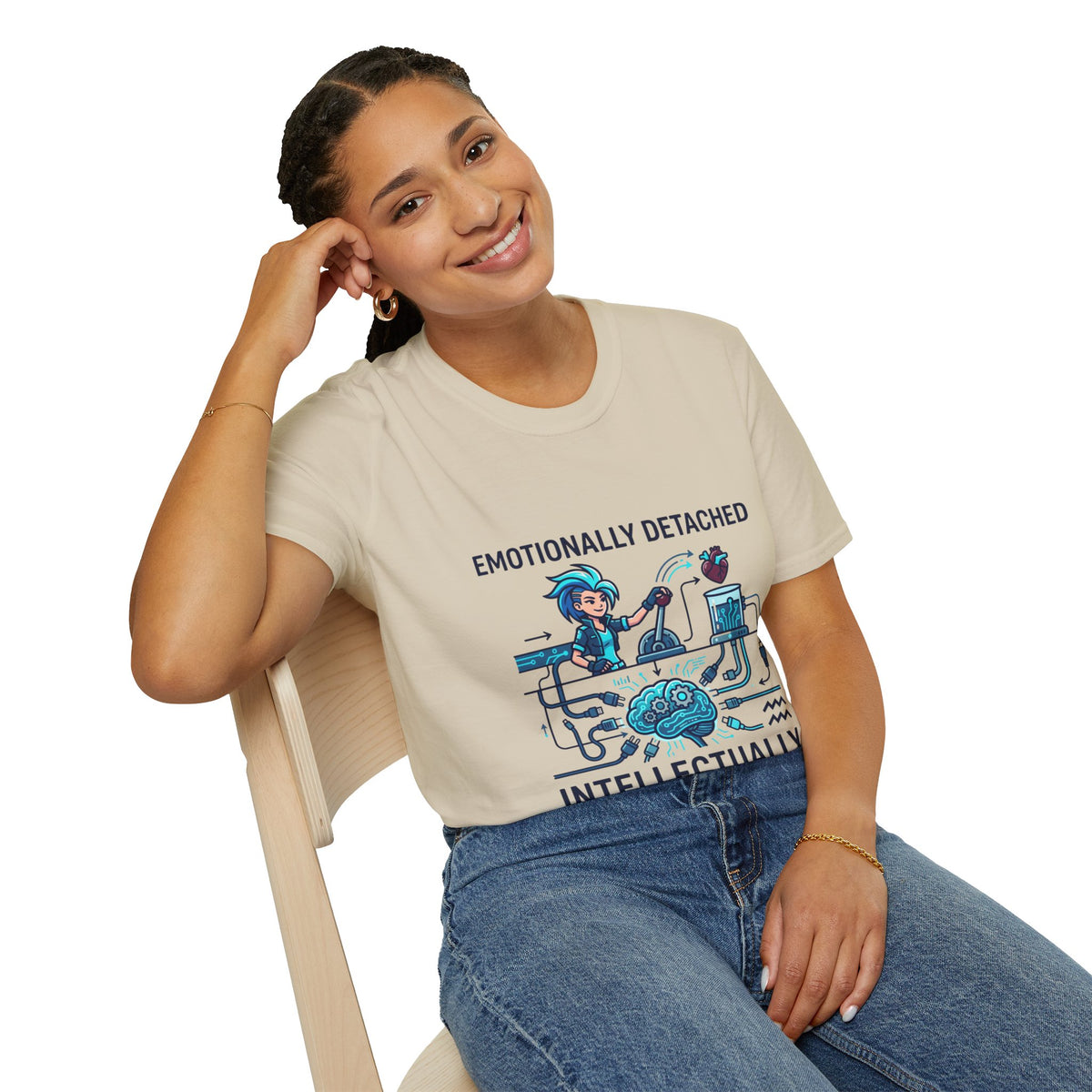 Aquarius Zodiac Emotionally Detached, Intellectually Invested T-Shirt — Aquarian Graphic Tee