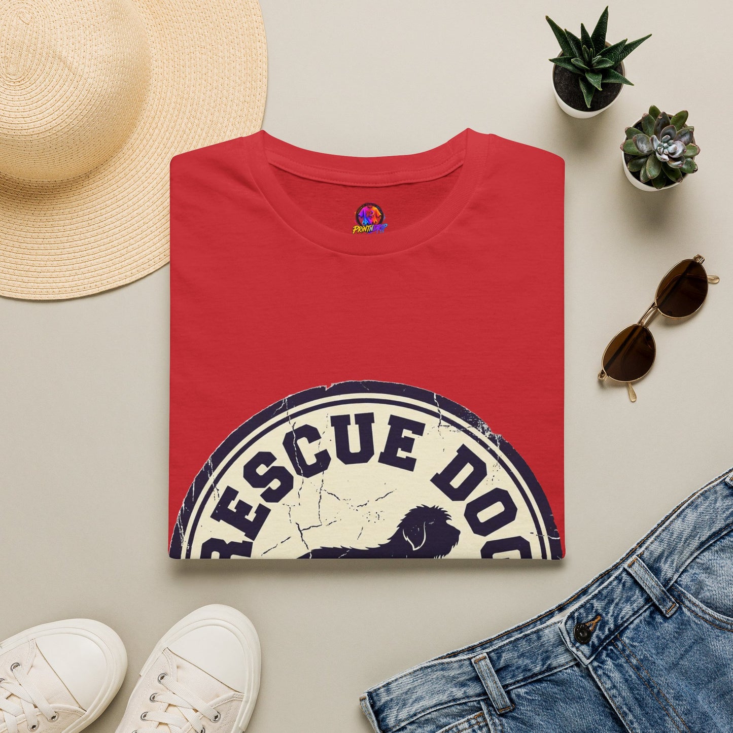 Rescue Dog Dad T-Shirt – Vintage Shelter Pup Support Tee