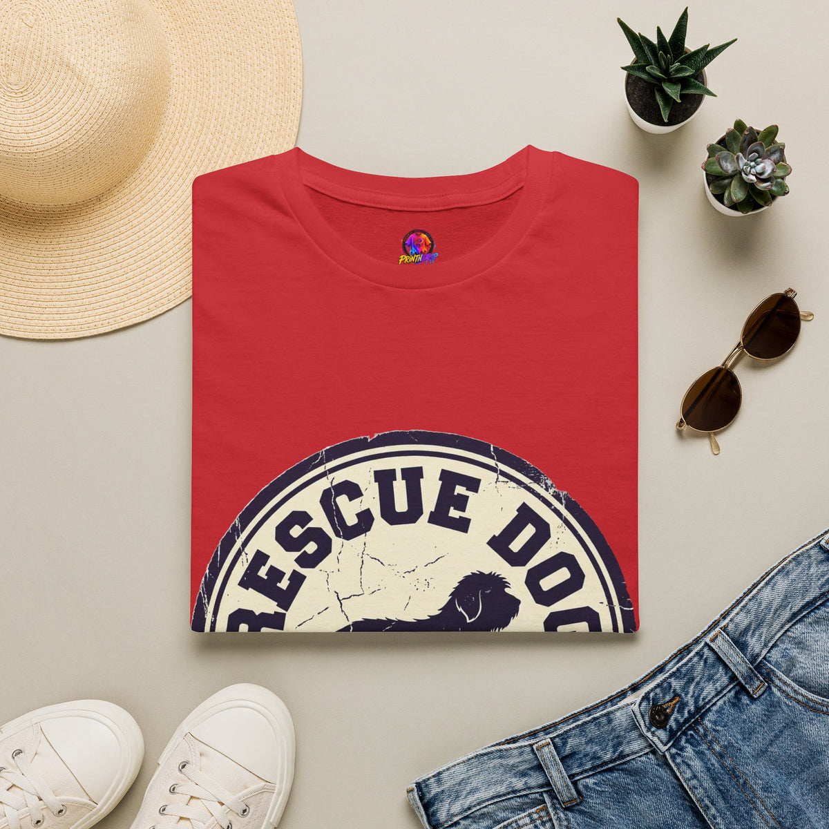 Rescue Dog Dad T-Shirt – Vintage Shelter Pup Support Tee