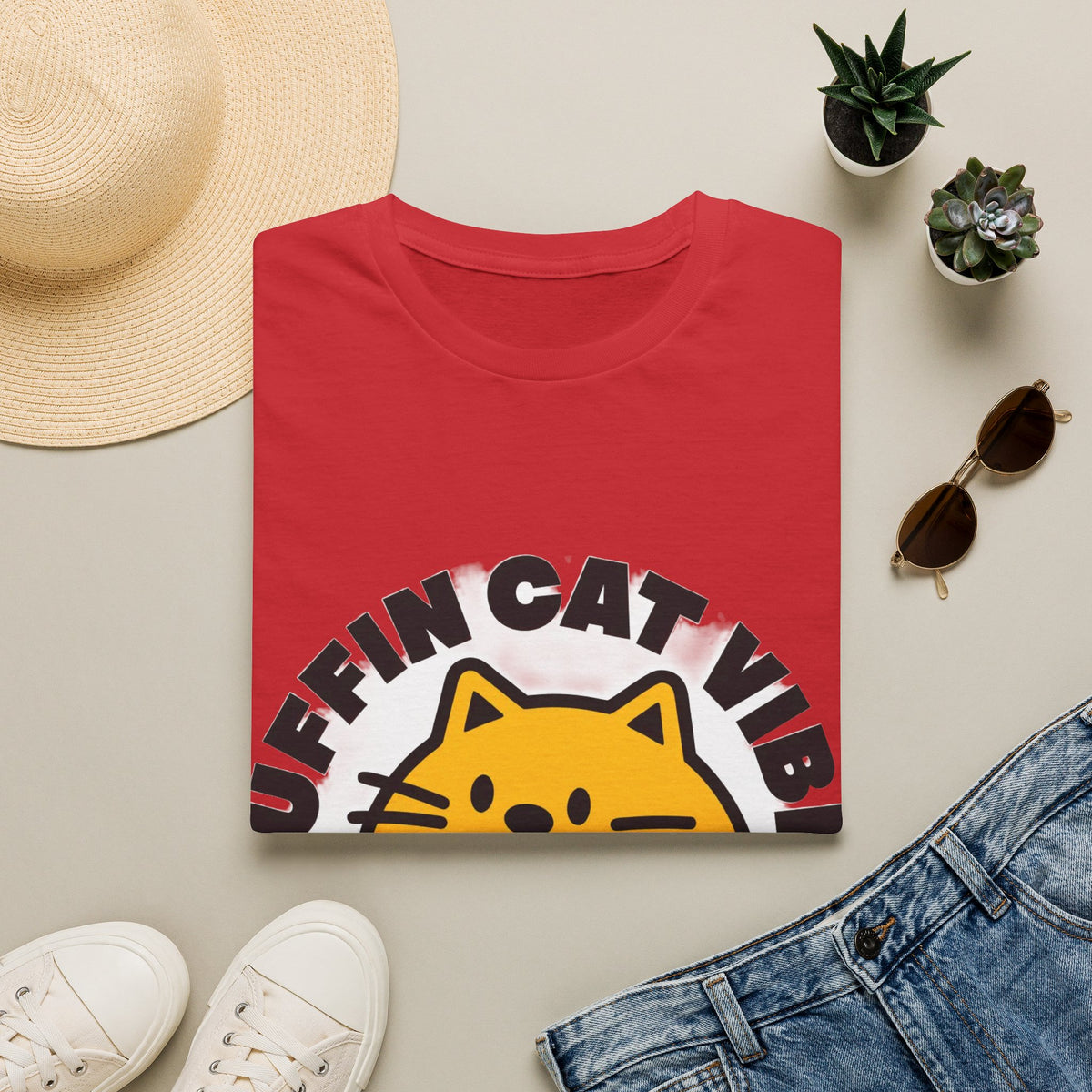 Muffin Cat Vibes Retro Cute Kitten Graphic T-Shirt - Trending Now - September 2026