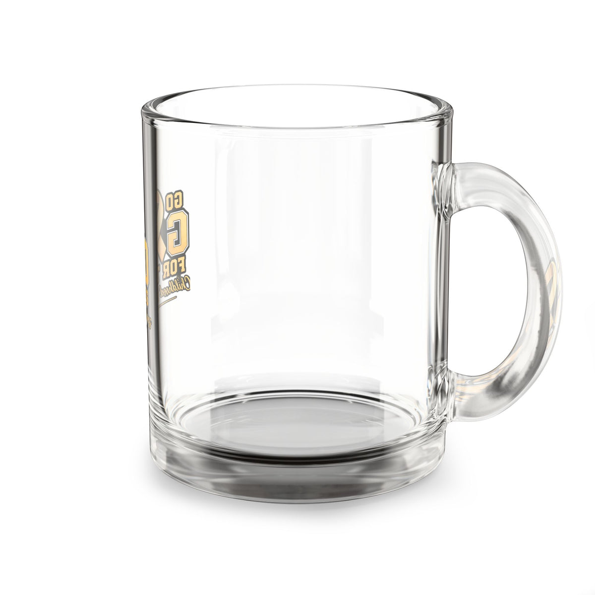 Go Gold For The Kids 10oz Glass Mug — Childhood Cancer Awareness Ribbon