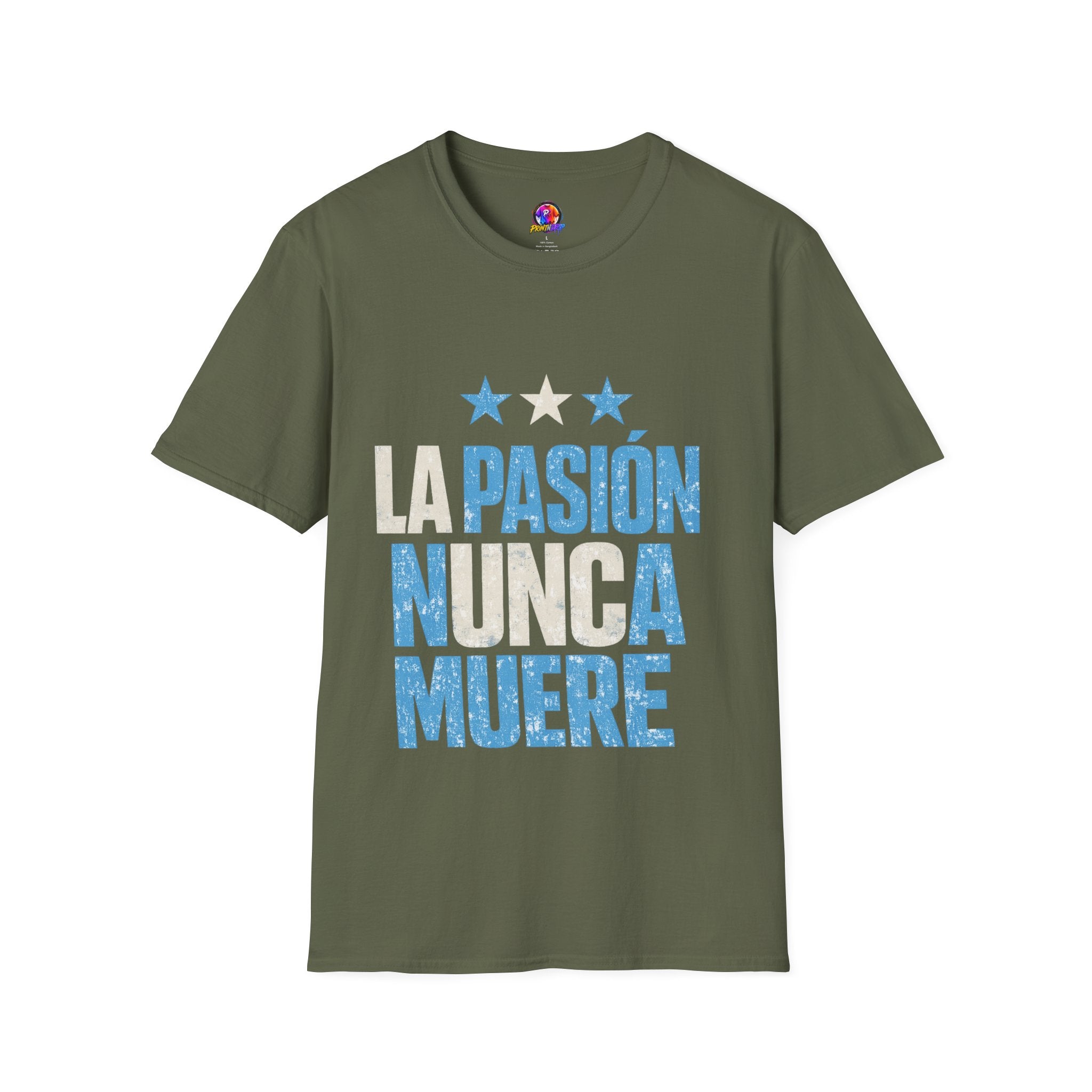 Argentina Fan Shirt La Pasión Nunca Muere T-Shirt — Spanish Pride Soccer/Fan Tee
