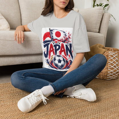 Japan Soccer T-Shirt — Japanese Flag & Cherry Blossom Football Graphic