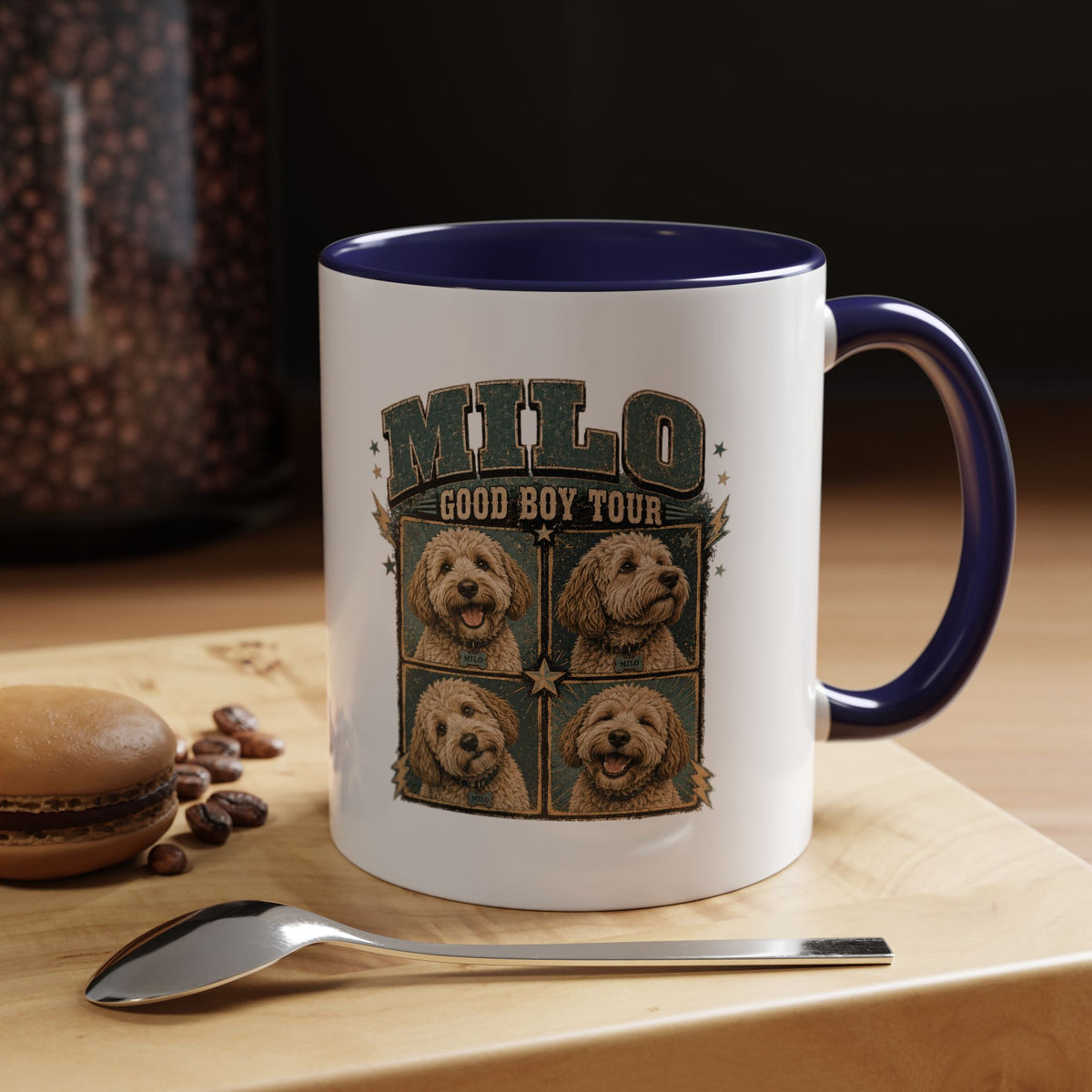 Milo Bailey Dog Dad Mom Milo 'Good Boy Tour' Accent Coffee Mug – Personalized Dog Photo Tribute