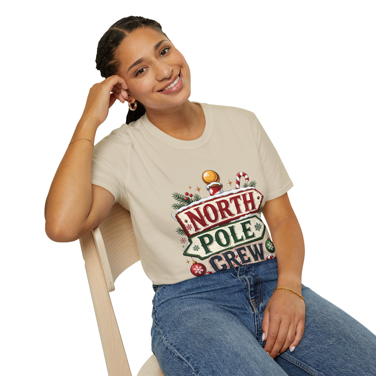 T-Shirt — North Pole Crew Christmas Holiday Graphic Tee