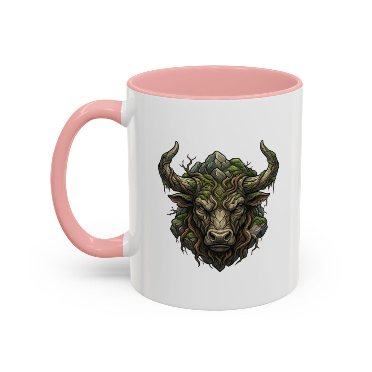 Taurus Bull Nature Coffee Mug — Rustic Green Bull Head Accent Mug