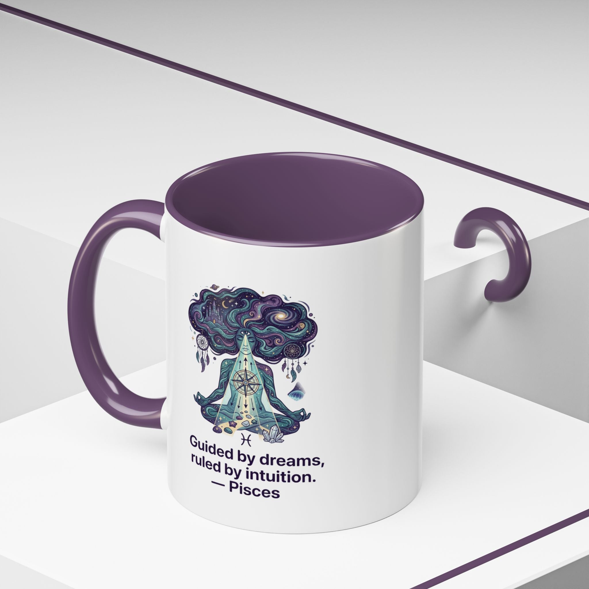 Pisces Zodiac Coffee Mug — "Guided by dreams, ruled by intuition" Accent Mug