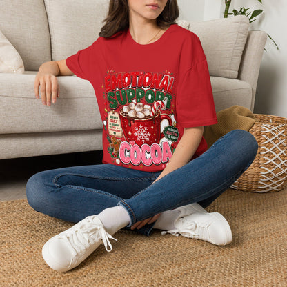 Emotional Support Cocoa T-Shirt — Holiday Hot Chocolate Graphic Tee