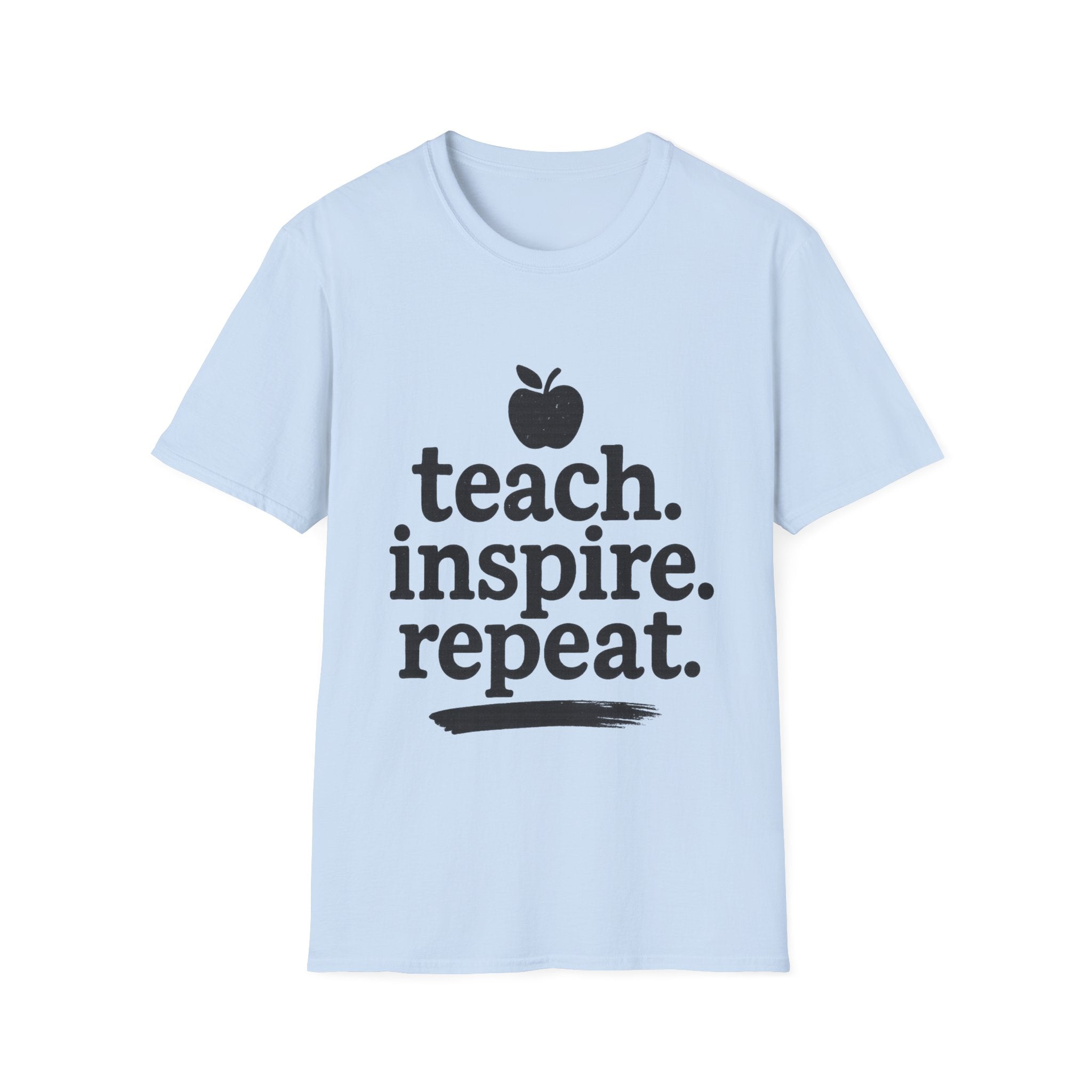 Teach. Inspire. Repeat. T‑Shirt — Teacher Apple Graphic Tee - Trending Now - August 2026 Trends - Everyday T-Shirt