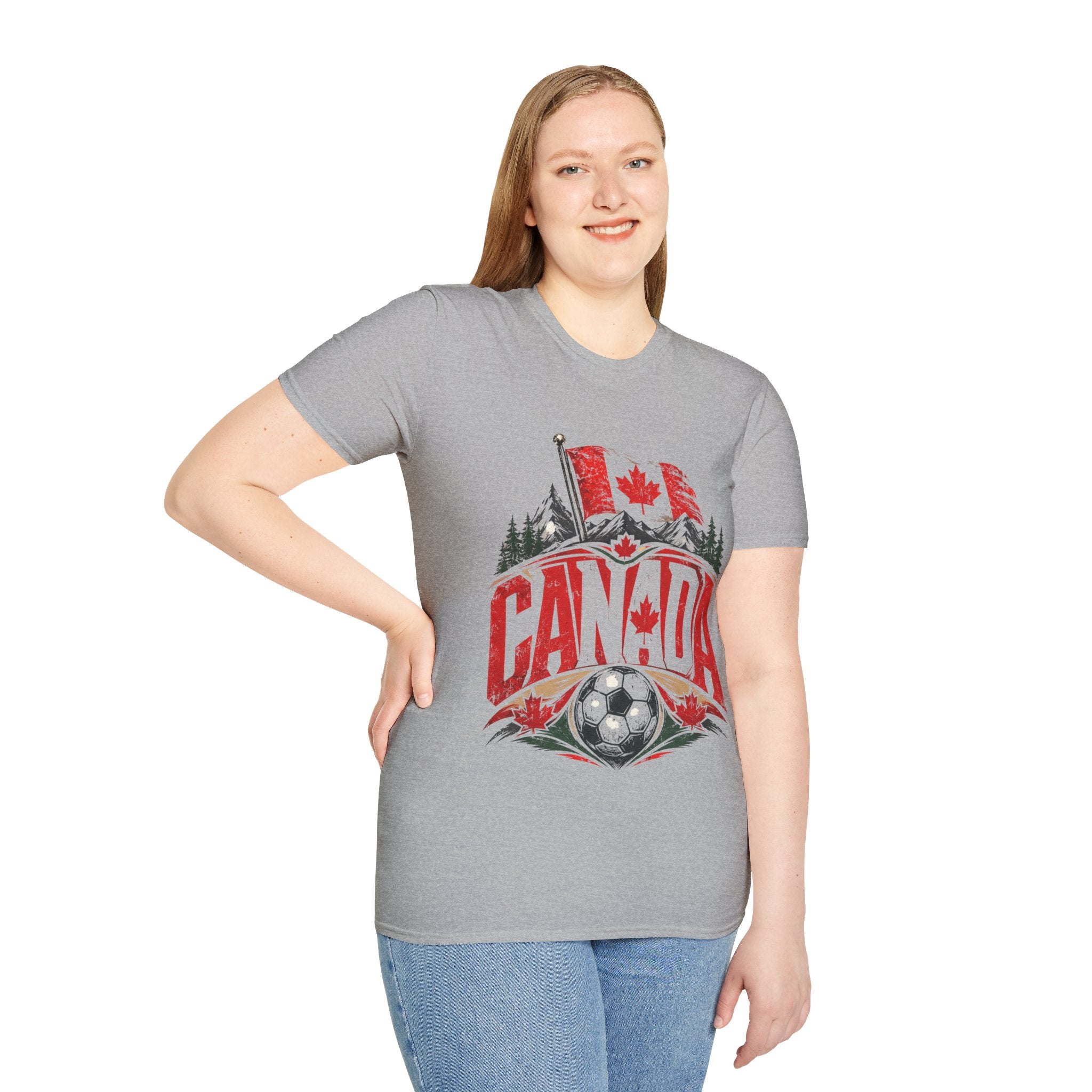 Canada Soccer T‑Shirt — Canadian Flag & Maple Leaf Crest