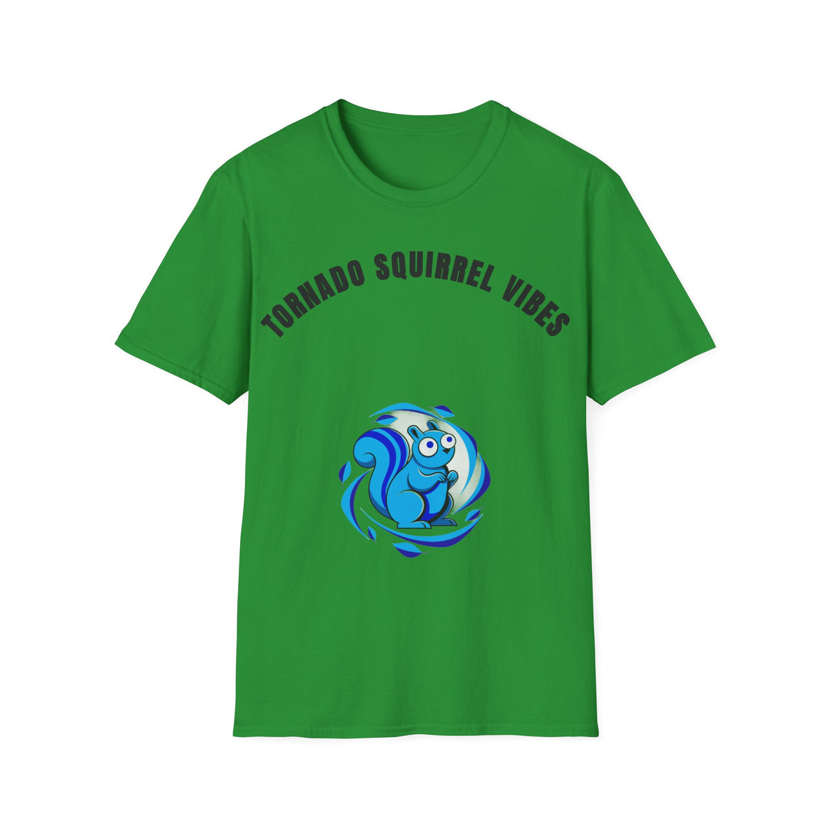 T-Shirt — "Tornado Squirrel Vibes" Graphic Tee | Cute Whimsical Squirrel Swirl Design - Trending Now - September 2026